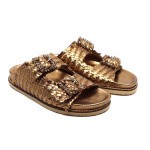 INUOVO slipper goud tressé 395010